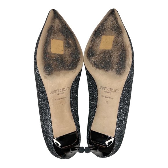 Jimmy Choo Romy Lame Glitter Pointed Toe Heel Pumps - Picture 8 of 10